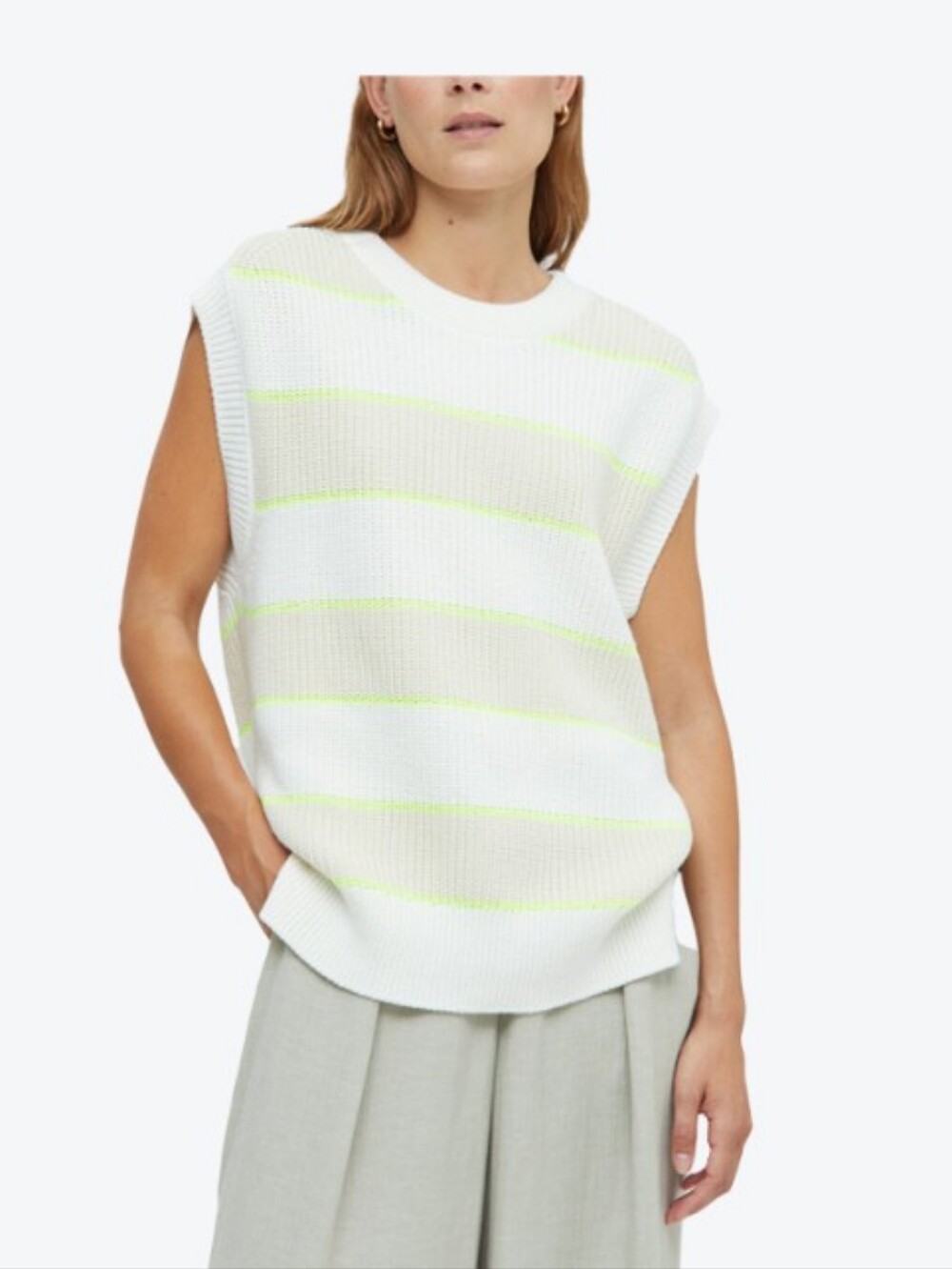Closed Denim Organic Cotton Striped Sweater Vest Oversized Anthropologie